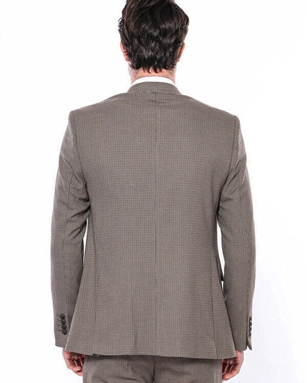 Patterned Slim Fit Light Brown Men Blazer