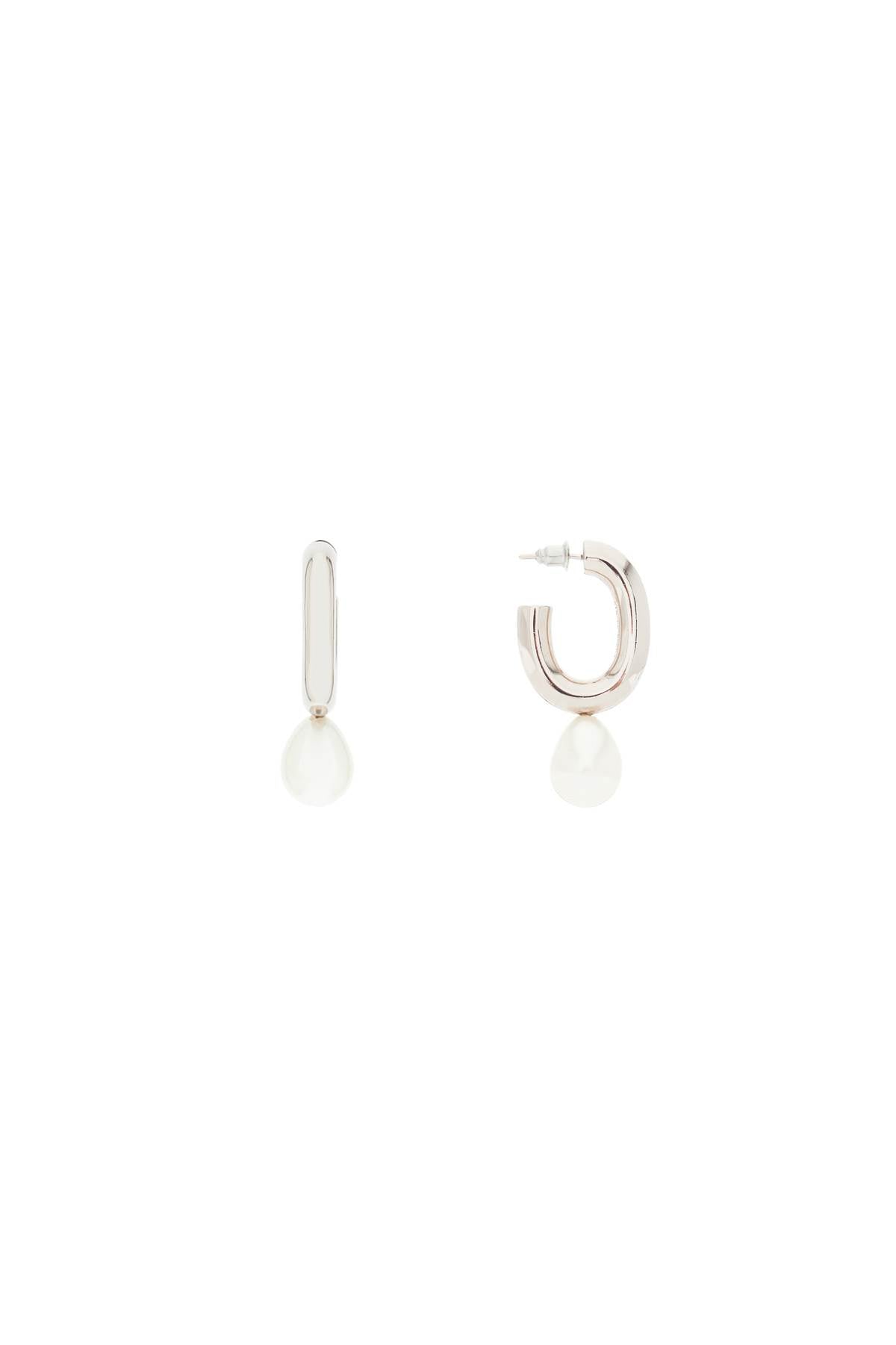 Pearl Heart Hoop Earrings-women > accessories > jewellery > earrings-Simone Rocha-os-Argento-Urbanheer