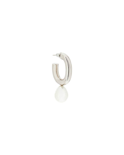 Pearl Heart Hoop Earrings-women > accessories > jewellery > earrings-Simone Rocha-os-Argento-Urbanheer