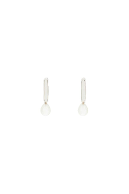 Pearl Heart Hoop Earrings-women > accessories > jewellery > earrings-Simone Rocha-os-Argento-Urbanheer
