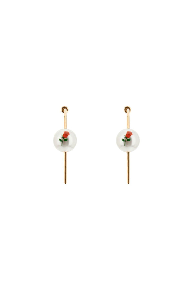 'Pearl & Roses' Hoop Earrings-women > accessories > jewellery > earrings-Saf Safu-os-Oro-Urbanheer