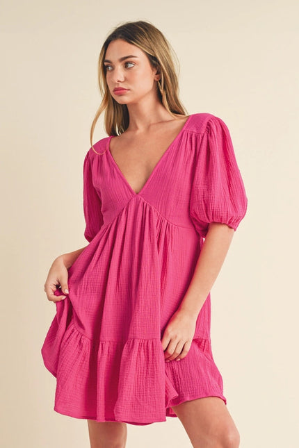 Penny Dress Magenta-Dress-AEMI + CO-S-Urbanheer