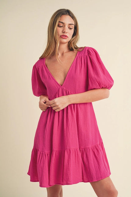 Penny Dress Magenta-Dress-AEMI + CO-Urbanheer