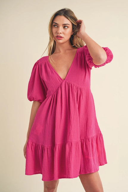 Penny Dress Magenta-Dress-AEMI + CO-Urbanheer