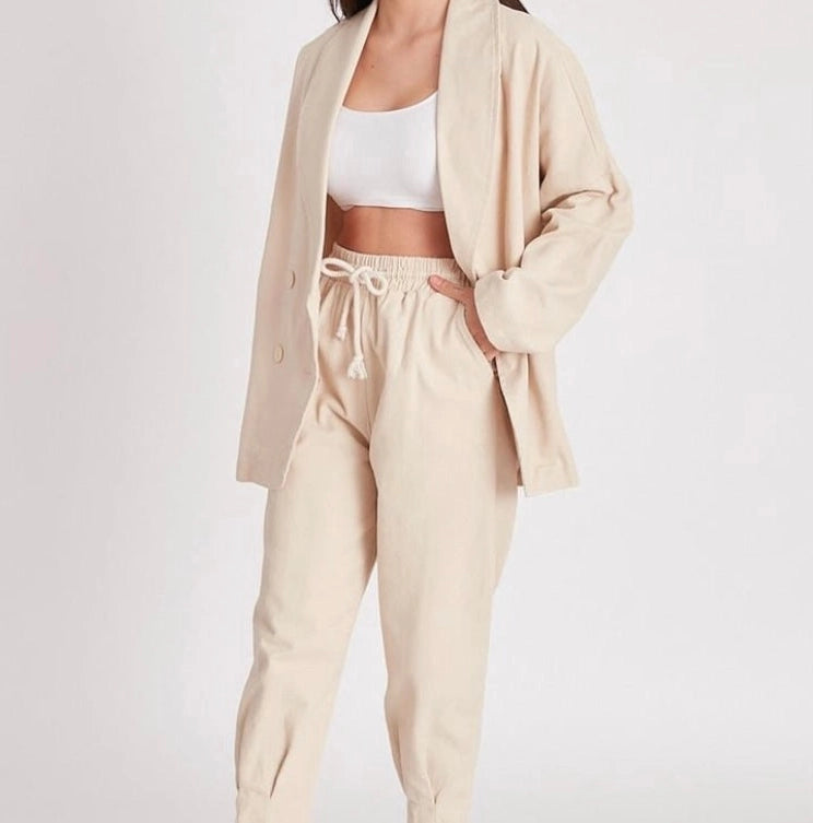 Perfect Pant and Jacket Set Beige