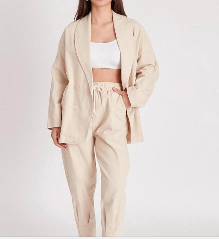 Perfect Pant and Jacket Set Beige