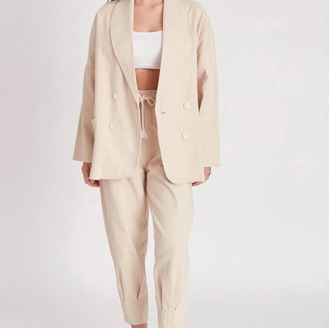 Perfect Pant and Jacket Set Beige