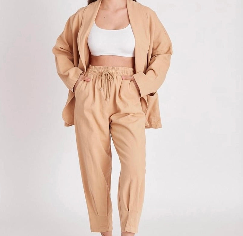 Perfect Pant and Jacket Set Camel