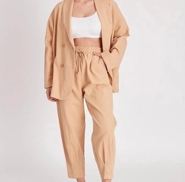 Perfect Pant and Jacket Set Camel