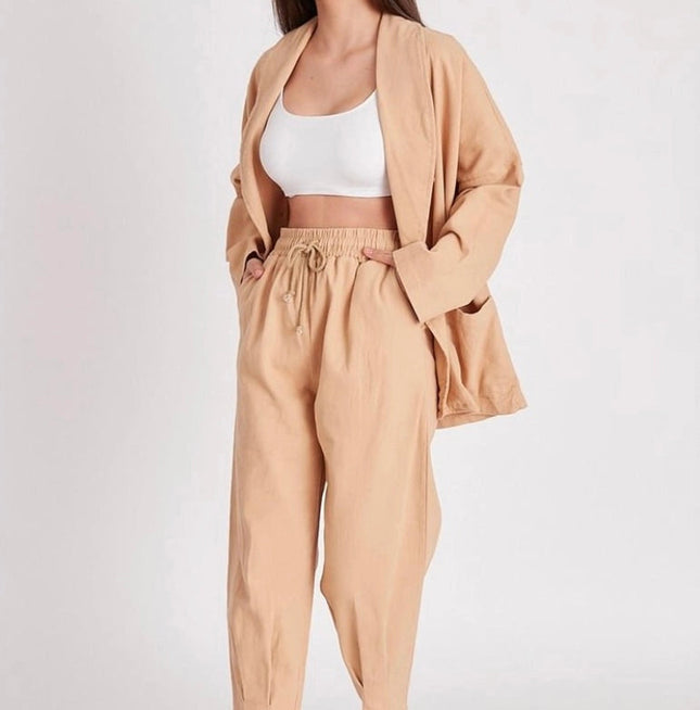 Perfect Pant and Jacket Set Camel