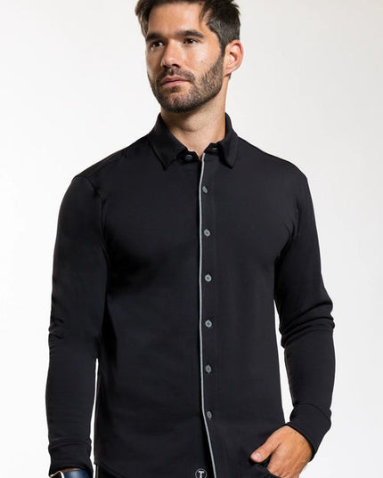 Performance Button Down Polo Blackgreycontrast