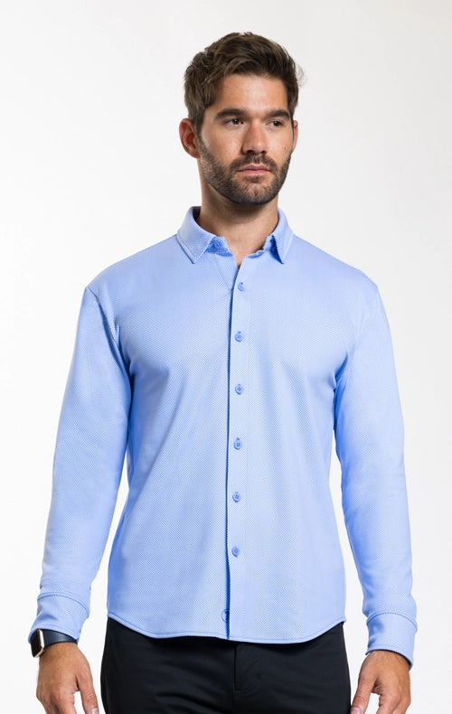 Performance Button Down Polo Bluediamond