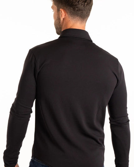 Performance Button Down Polo  Black