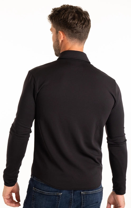 Performance Button Down Polo  Black