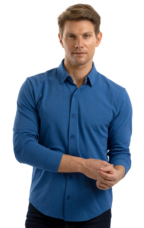 Performance Button Down Polo Blue