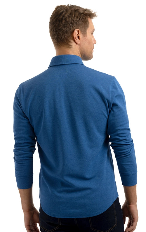 Performance Button Down Polo Blue