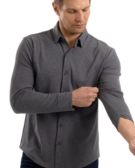 Performance Button Down Polo Charcoal