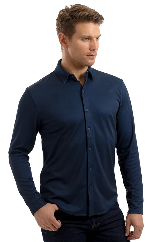 Performance Button Down Polo  Navypindot