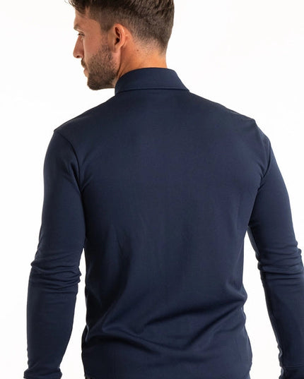 Performance Button Down Polo  Navy