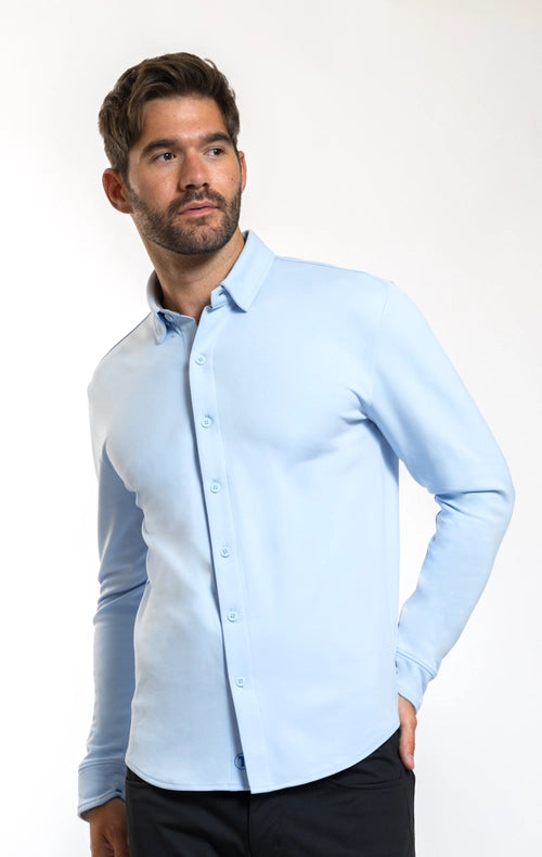 Performance Button Down Polo Powderblue