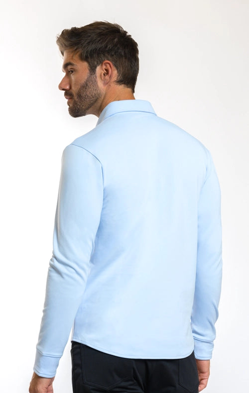 Performance Button Down Polo Powderblue