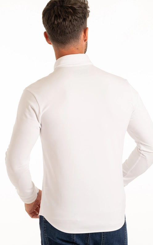 Performance Button Down Polo  Whitecontrast