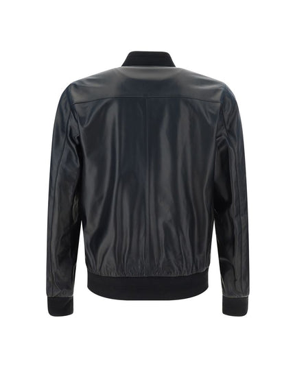 Philipp Plein Leather Bomber Jacket