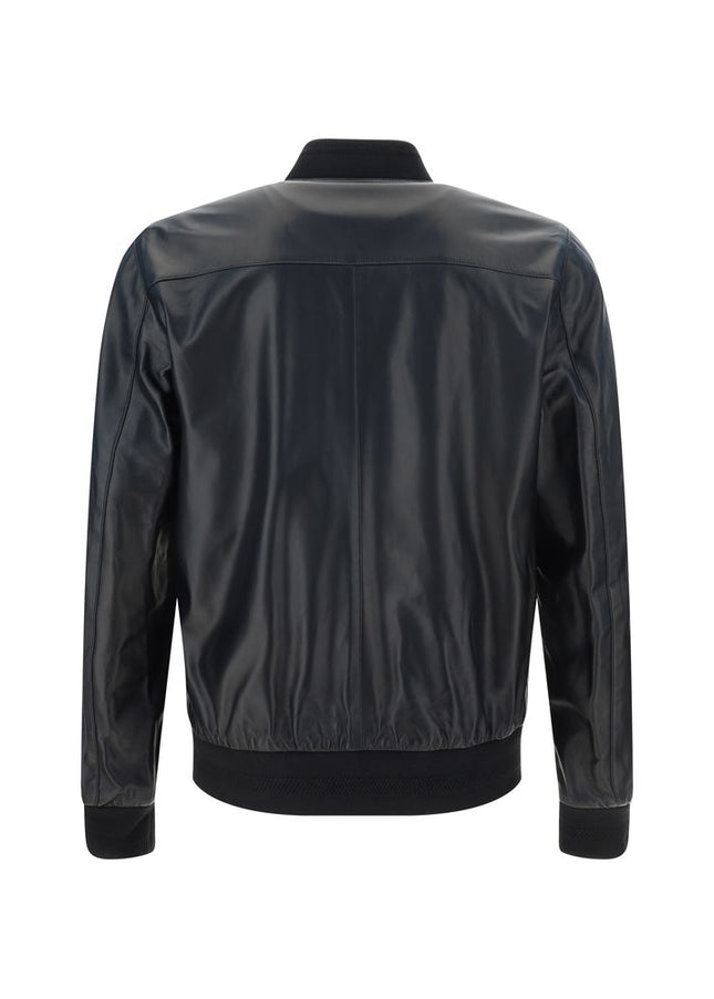 Philipp Plein Leather Bomber Jacket