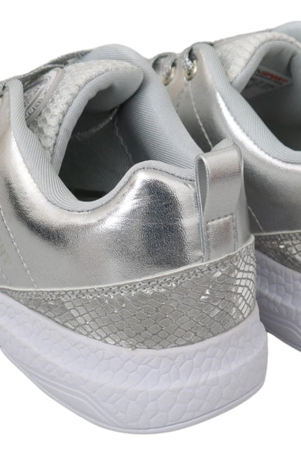 Philipp Plein Sleek Silver Sneakers for Trendsetters