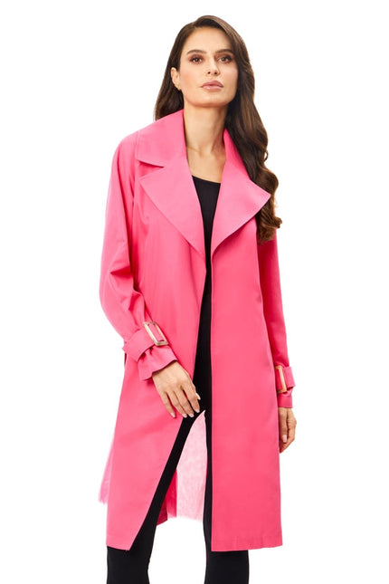 Pink Belted Lightweight Coat