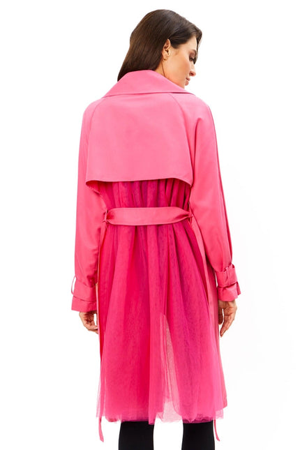 Pink Belted Lightweight Coat