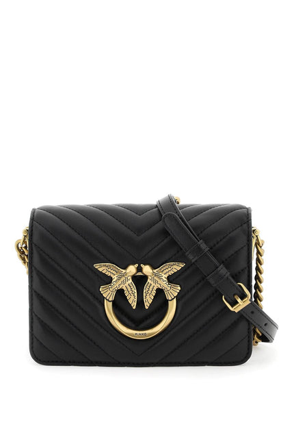 Pinko love click mini chevron bag - Black