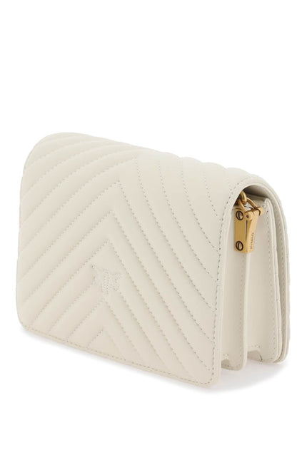 Pinko love click mini chevron bag - White