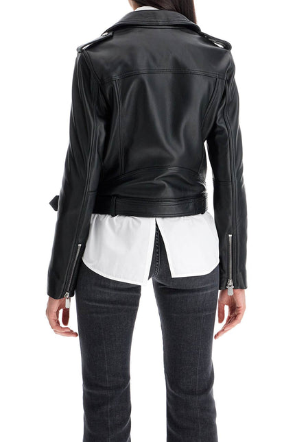 Pinko nappa leather biker jacket