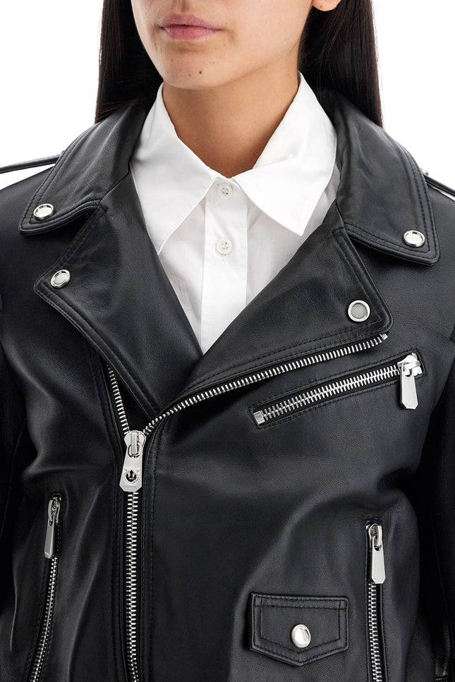 Pinko nappa leather biker jacket