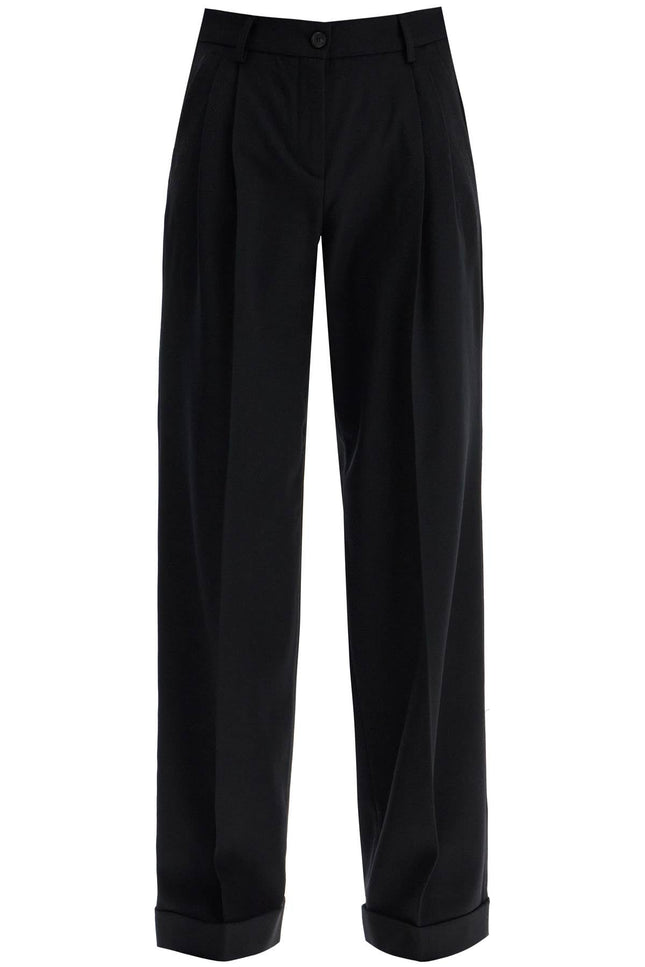 Pinko twill wide-leg trousers in pal