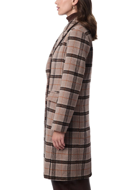 Plaid Wool Coat Brown/Rust Plaid