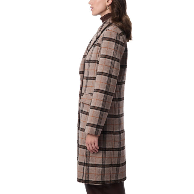 Plaid Wool Coat Brown/Rust Plaid