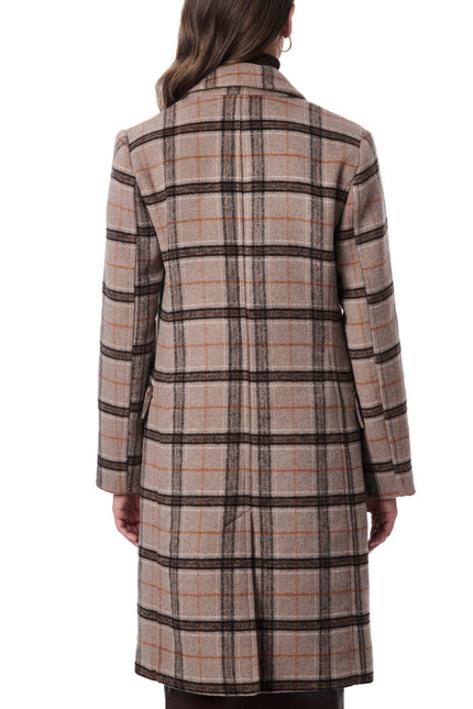 Plaid Wool Coat Brown/Rust Plaid