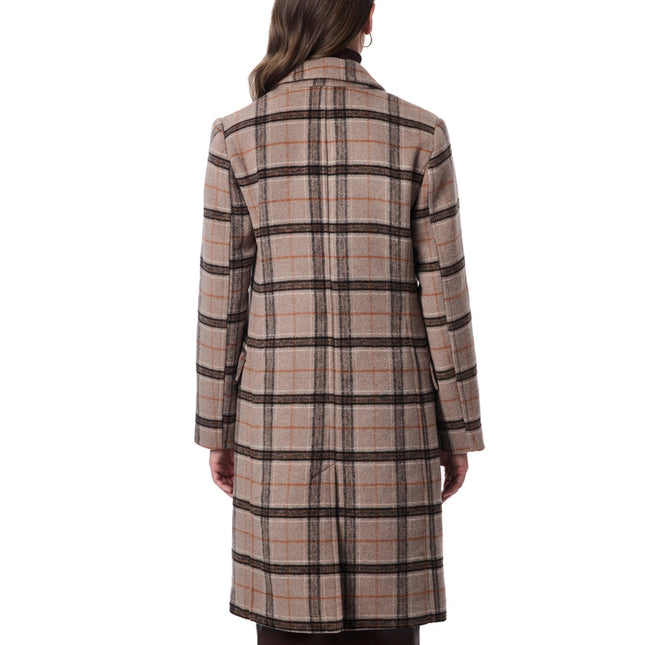 Plaid Wool Coat Brown/Rust Plaid