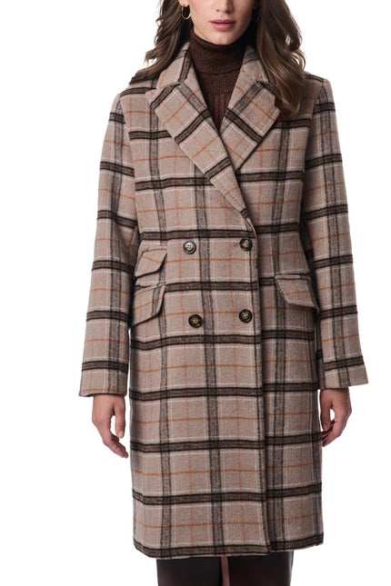 Plaid Wool Coat Brown/Rust Plaid