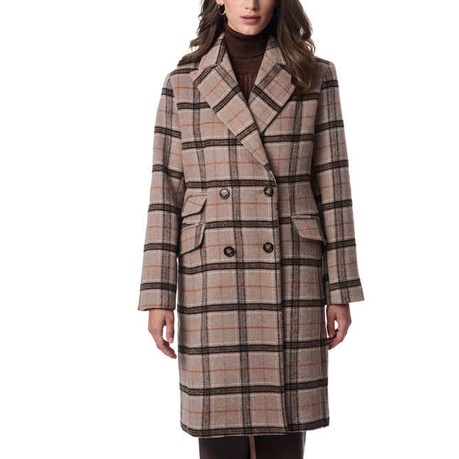 Plaid Wool Coat Brown/Rust Plaid