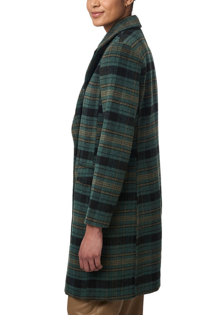 Plaid Wool Coat  Green Plaid