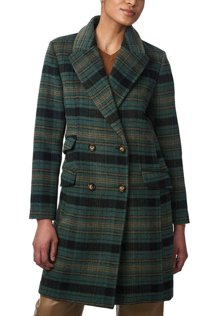 Plaid Wool Coat  Green Plaid