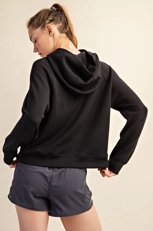 Plus - Modal Poly Span French Terry Pullover Jacket BLACK