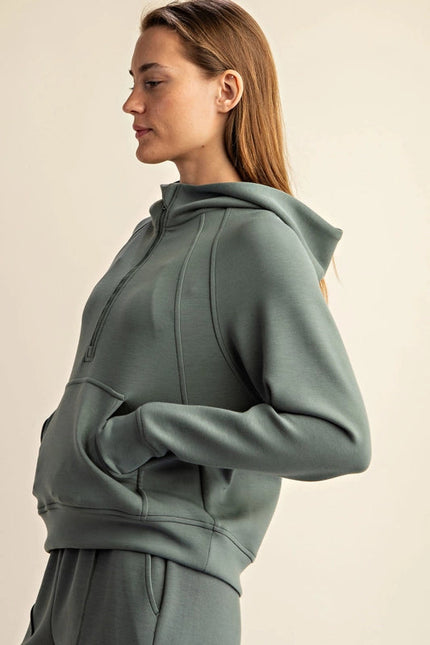 Plus - Modal Poly Span French Terry Pullover Jacket SAGE LEAF