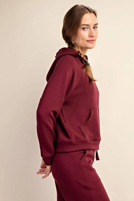 Plus - Modal Poly Span French Terry Pullover Jacket WINE