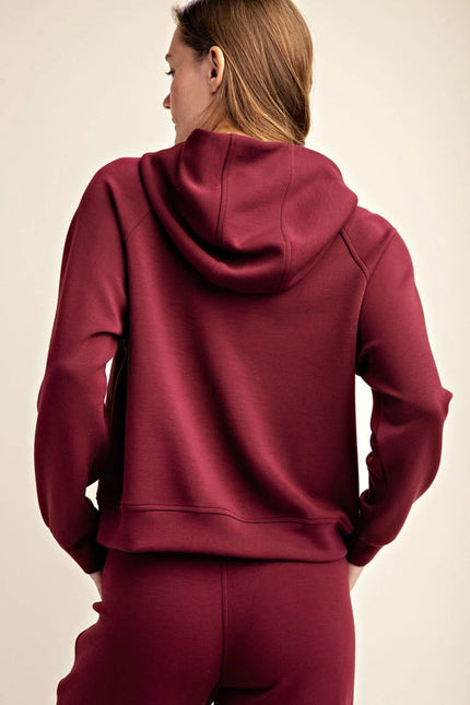 Plus - Modal Poly Span French Terry Pullover Jacket WINE