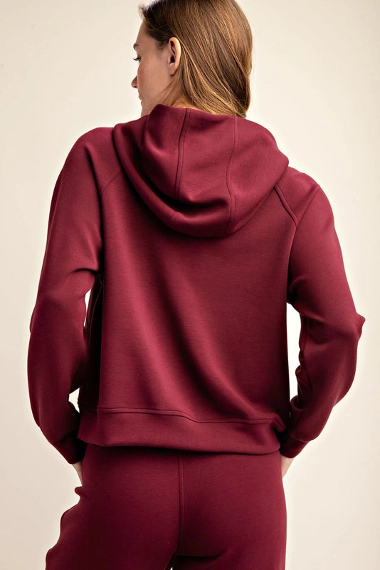 Plus - Modal Poly Span French Terry Pullover Jacket WINE