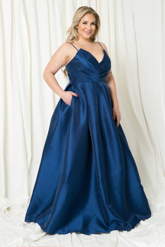 Plus Size Dress, Prom, Bridesmaid, Gowns Navy